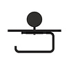 Geesa Opal toiletrolhouder | Mat zwart | Met planchet