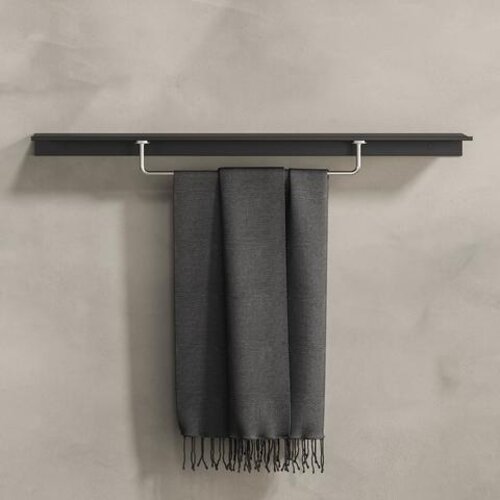Geesa Leev planchet 80cm zwart met handdoekrek 40cm RVS geborsteld Geesa Geesa Leev planchet 80cm zwart met handdoekrek 40cm RVS geborsteld