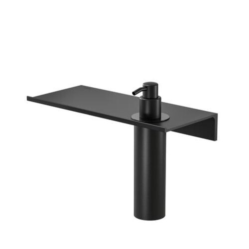 Geesa Leev planchet 40cm met enkele zeepdispenser 200ml zwart Geesa Geesa Leev planchet 40cm met enkele zeepdispenser 200ml zwart