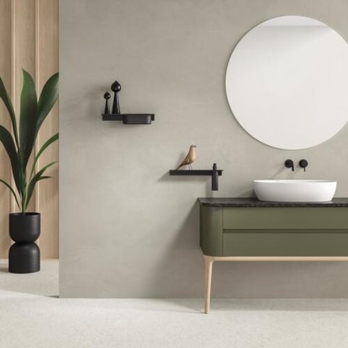 Geesa Leev planchet 40cm met enkele zeepdispenser 200ml zwart Geesa Geesa Leev planchet 40cm met enkele zeepdispenser 200ml zwart