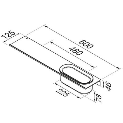 Geesa Leev planchet 60cm met douchemand 22,5cm zwart Geesa Geesa Leev planchet 60cm met douchemand 22,5cm zwart
