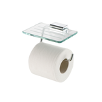 Geesa Geesa Aim closetrolhouder met glazen planchet chroom