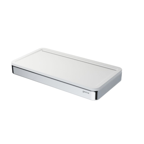 Geesa Frame universeel planchet chroom | Witte inzet Geesa Geesa Frame universeel planchet chroom | Witte inzet
