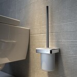 Geesa Frame toiletborstelhouder chroom | Witte inzet Geesa Geesa Frame toiletborstelhouder chroom | Witte inzet