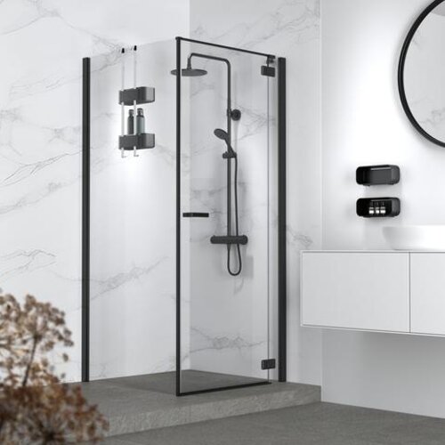 Geesa Frame doucherek hangend zwart-chroom Geesa Geesa Frame doucherek hangend zwart-chroom