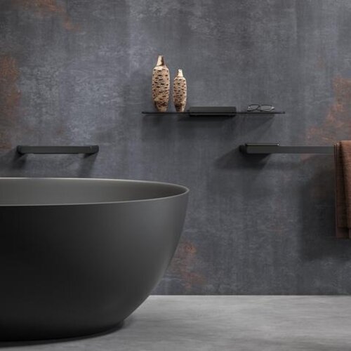 Geesa Shift badgreep 30cm brushed metal black Geesa Geesa Shift badgreep 30cm brushed metal black