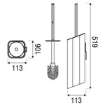 Geesa Shift closetborstelgarnituur met deksel zwart Geesa Geesa Shift closetborstelgarnituur met deksel zwart