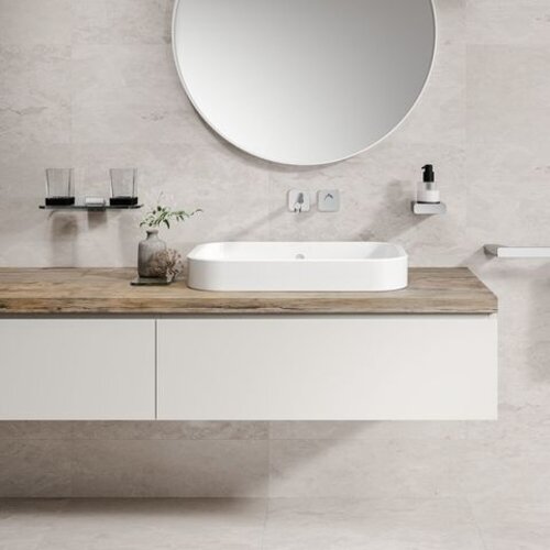 Geesa Shift glashouder dubbel met planchet helder chroom Geesa Geesa Shift glashouder dubbel met planchet helder chroom