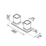 Geesa Shift glashouder dubbel met planchet helder chroom Geesa Geesa Shift glashouder dubbel met planchet helder chroom