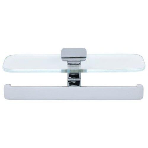 Geesa Shift closetrolhouder dubbel m/planchet glas chroom Geesa Geesa Shift closetrolhouder dubbel m/planchet glas chroom