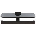 Geesa Shift closetrolhouder dubbel planchet rook brushed metal black Geesa Geesa Shift closetrolhouder dubbel planchet rook brushed metal black