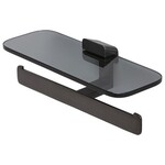 Geesa Shift closetrolhouder dubbel planchet rook brushed metal black Geesa Geesa Shift closetrolhouder dubbel planchet rook brushed metal black