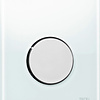 Tece loop urinoir bedieningsplaat glas - zuiver wit, toets glans chroom
