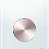 Tece loop urinoir bedieningsplaat glas - zuiver wit, toets geborsteld rvs