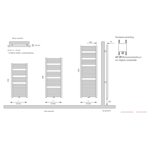 Instamat Calda Badkamerradiator | Wit | 148cm | 60cm Instamat Instamat Calda Badkamerradiator | Wit | 148cm | 60cm