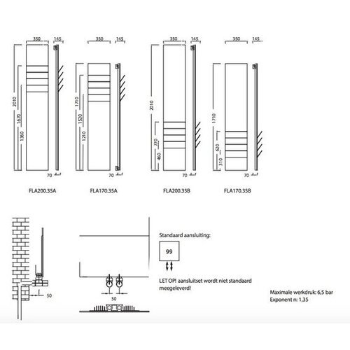 Instamat Flaps Elektrische radiator | Flaps onder | 200cm Instamat Instamat Flaps Elektrische radiator | Flaps onder | 200cm