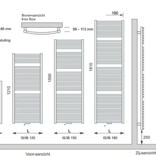 Instamat Inox Straight badkamerradiator | Gepolijst RVS | 120cm | 60cm Instamat Instamat Inox Straight badkamerradiator | Gepolijst RVS | 120cm | 60cm