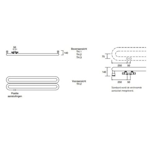 Instamat Tubone H designradiator | 150cm | 44cm Instamat Instamat Tubone H designradiator | 150cm | 44cm