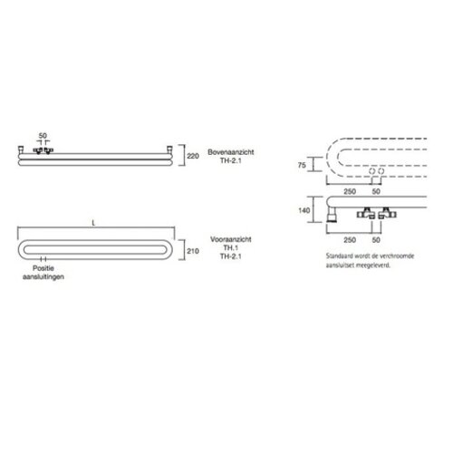 Instamat Tubone H designradiator | 200cm | 21cm Instamat Instamat Tubone H designradiator | 200cm | 21cm