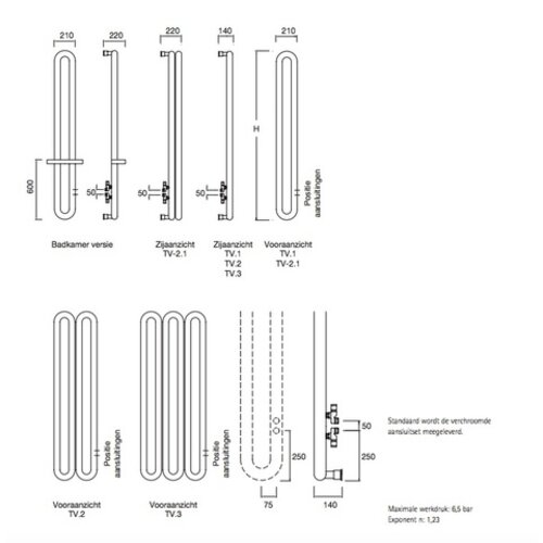 Instamat Tubone V Designradiator Verticaal | 200cm | 67cm Instamat Instamat Tubone V Designradiator Verticaal | 200cm | 67cm