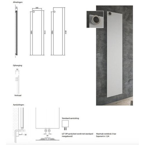 Instamat Volata O Elektrische radiator | 171 cm Instamat Instamat Volata O Elektrische radiator | 171 cm