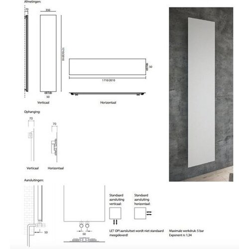 Instamat Volata V Elektrische radiator | 201 cm Instamat Instamat Volata V Elektrische radiator | 201 cm