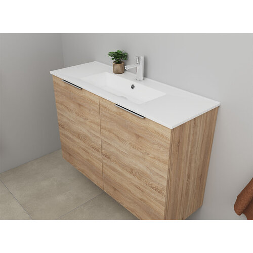 Solidline badkamermeubelset | 100cm | Eiken | Standaard spiegel | Geassembleerd Solidline Solidline badkamermeubelset | 100cm | Eiken | Standaard spiegel | Geassembleerd