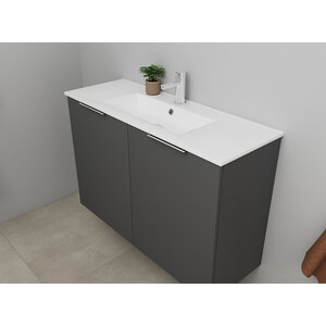 Solidline Solidline badkamermeubelset | 100cm | Mat antraciet | Met spiegelkast | Bouwpakket Solidline badkamermeubelset | 100cm | Mat antraciet | Met spiegelkast | Bouwpakket