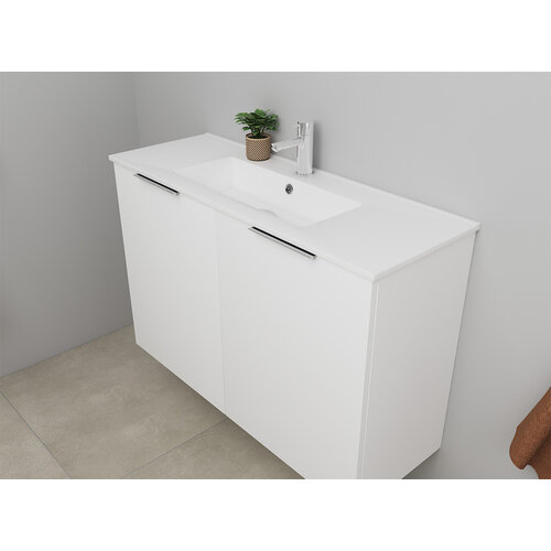 Solidline badkamermeubelset | 100cm | Mat wit | Met spiegelkast | Bouwpakket Solidline Solidline badkamermeubelset | 100cm | Mat wit | Met spiegelkast | Bouwpakket