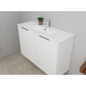 Solidline Solidline badkamermeubelset | 100cm | Mat wit | Met spiegelkast | Geassembleerd Solidline badkamermeubelset | 100cm | Mat wit | Met spiegelkast | Geassembleerd