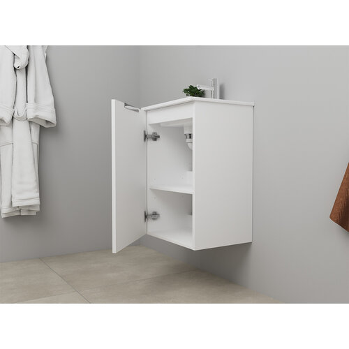 Solidline badkamermeubelset | 45cm | Mat wit | Standaard spiegel | Bouwpakket Solidline Solidline badkamermeubelset | 45cm | Mat wit | Standaard spiegel | Bouwpakket