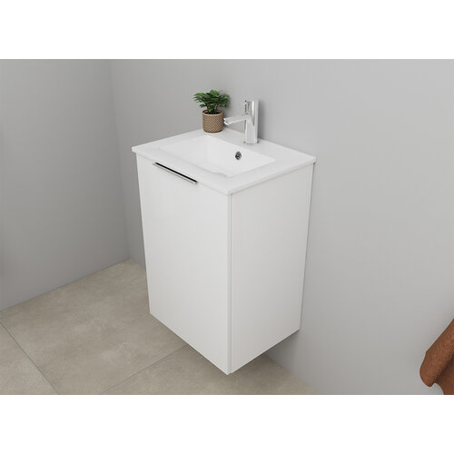 Solidline badkamermeubelset | 45cm | Hoogglans wit | Spiegel met indirect LED verlichting | Geassembleerd Solidline Solidline badkamermeubelset | 45cm | Hoogglans wit | Spiegel met indirect LED verlichting | Geassembleerd