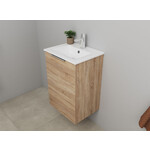 Solidline badkamermeubelset | 45cm | Eiken | Met spiegelkast | Geassembleerd Solidline Solidline badkamermeubelset | 45cm | Eiken | Met spiegelkast | Geassembleerd