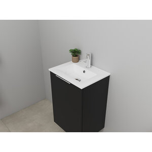 Solidline Solidline badkamermeubelset | 45cm | Mat zwart | Met spiegelkast | Geassembleerd Solidline badkamermeubelset | 45cm | Mat zwart | Met spiegelkast | Geassembleerd