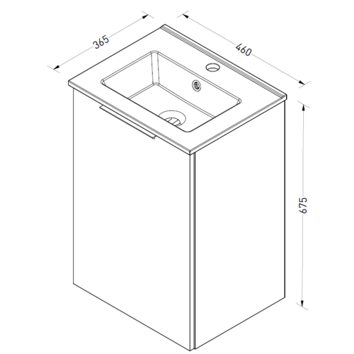 Solidline Solidline badkamermeubelset | 45cm | Hoogglans wit | Zonder spiegel | Bouwpakket