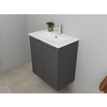 Solidline badkamermeubelset | 60cm | Mat antraciet | Spiegel met indirect LED verlichting | Bouwpakket Solidline Solidline badkamermeubelset | 60cm | Mat antraciet | Spiegel met indirect LED verlichting | Bouwpakket