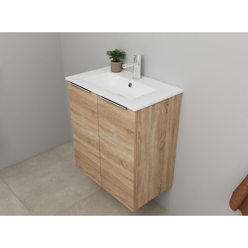 Solidline badkamermeubelset | 60cm | Eiken | Spiegel met indirect LED verlichting | Geassembleerd Solidline Solidline badkamermeubelset | 60cm | Eiken | Spiegel met indirect LED verlichting | Geassembleerd