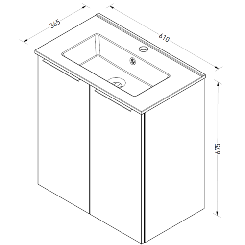 Solidline badkamermeubelset | 60cm | Mat antraciet | Spiegel met indirect LED verlichting | Geassembleerd Solidline Solidline badkamermeubelset | 60cm | Mat antraciet | Spiegel met indirect LED verlichting | Geassembleerd