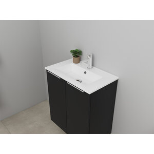 Solidline Solidline badkamermeubelset | 60cm | Mat zwart | Spiegel met indirect LED verlichting | Geassembleerd Solidline badkamermeubelset | 60cm | Mat zwart | Spiegel met indirect LED verlichting | Geassembleerd