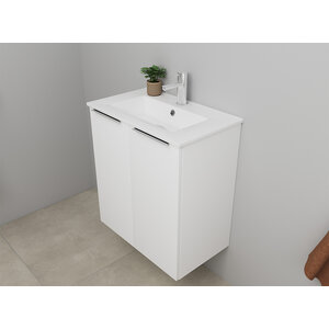 Solidline Solidline badkamermeubelset | 60cm | Mat wit | Met spiegelkast | Geassembleerd Solidline badkamermeubelset | 60cm | Mat wit | Met spiegelkast | Geassembleerd