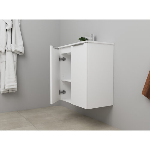 Solidline badkamermeubelset | 60cm | Hoogglans wit | Zonder spiegel | Geassembleerd Solidline Solidline badkamermeubelset | 60cm | Hoogglans wit | Zonder spiegel | Geassembleerd