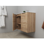 Solidline badkamermeubelset | 80cm | Eiken | Standaard spiegel | Bouwpakket Solidline Solidline badkamermeubelset | 80cm | Eiken | Standaard spiegel | Bouwpakket