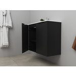 Solidline badkamermeubelset | 80cm | Mat zwart | Standaard spiegel | Geassembleerd Solidline Solidline badkamermeubelset | 80cm | Mat zwart | Standaard spiegel | Geassembleerd