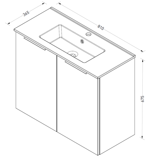 Solidline badkamermeubelset | 80cm | Mat zwart | Standaard spiegel | Geassembleerd Solidline Solidline badkamermeubelset | 80cm | Mat zwart | Standaard spiegel | Geassembleerd