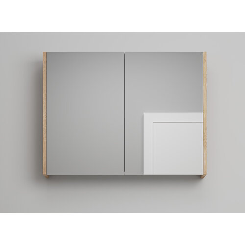 Solidline badkamermeubelset | 80cm | Eiken | Met spiegelkast | Geassembleerd Solidline Solidline badkamermeubelset | 80cm | Eiken | Met spiegelkast | Geassembleerd