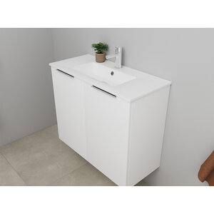 Solidline Solidline badkamermeubelset | 80cm | Mat wit | Met spiegelkast | Geassembleerd Solidline badkamermeubelset | 80cm | Mat wit | Met spiegelkast | Geassembleerd