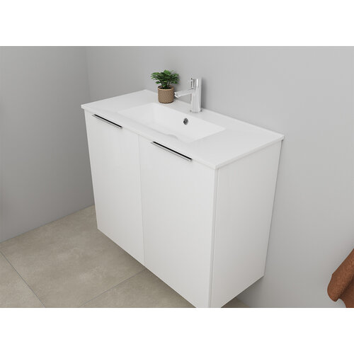 Solidline badkamermeubelset | 80cm | Hoogglans wit | Zonder spiegel | Geassembleerd Solidline Solidline badkamermeubelset | 80cm | Hoogglans wit | Zonder spiegel | Geassembleerd