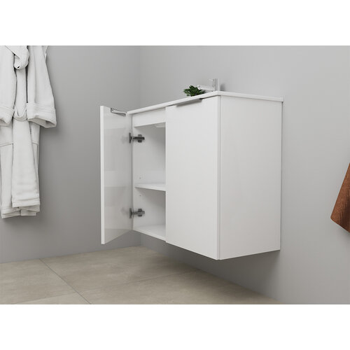 Solidline badkamermeubelset | 80cm | Hoogglans wit | Zonder spiegel | Geassembleerd Solidline Solidline badkamermeubelset | 80cm | Hoogglans wit | Zonder spiegel | Geassembleerd