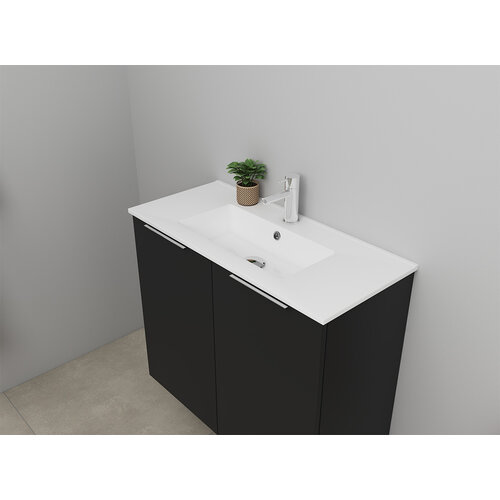 Solidline badkamermeubelset | 80cm | Mat zwart | Zonder spiegel | Geassembleerd Solidline Solidline badkamermeubelset | 80cm | Mat zwart | Zonder spiegel | Geassembleerd