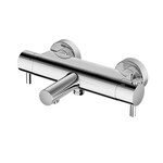 Hotbath Cobber B022 badthermostaat met uitloop - geborsteld messing HotBath Hotbath Cobber B022 badthermostaat met uitloop - geborsteld messing